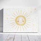 Whimsical Golden Smiling Sunshine - Framed Canvas Wall Art Print | House Prints