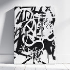 White & Black Punk Graffiti Text - Framed Canvas Wall Art Print | House Prints