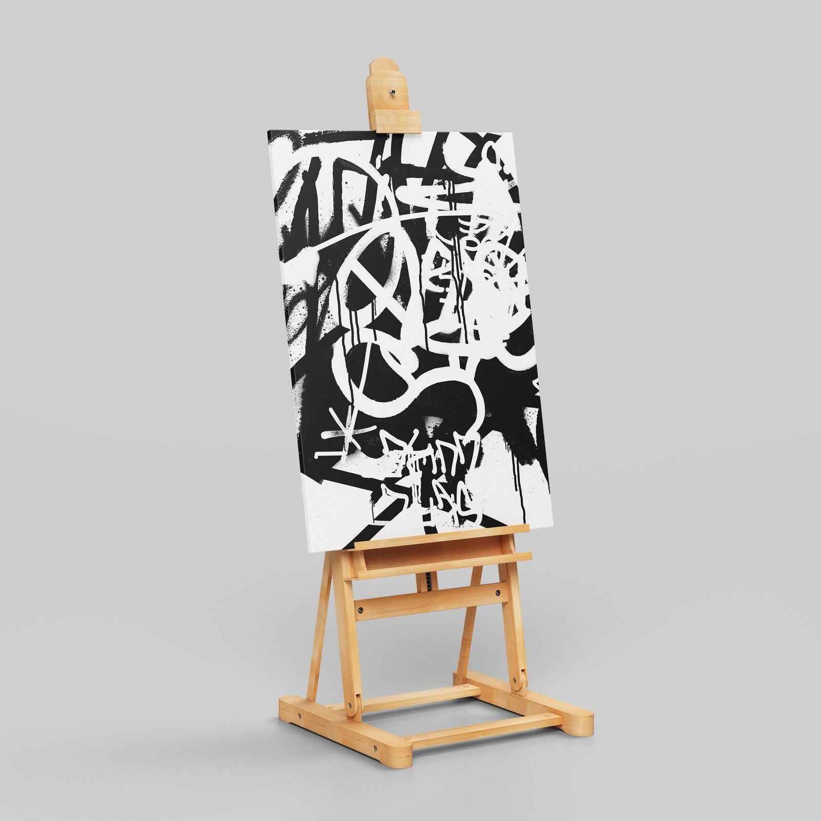 White & Black Punk Graffiti Text - Framed Canvas Wall Art Print | House Prints