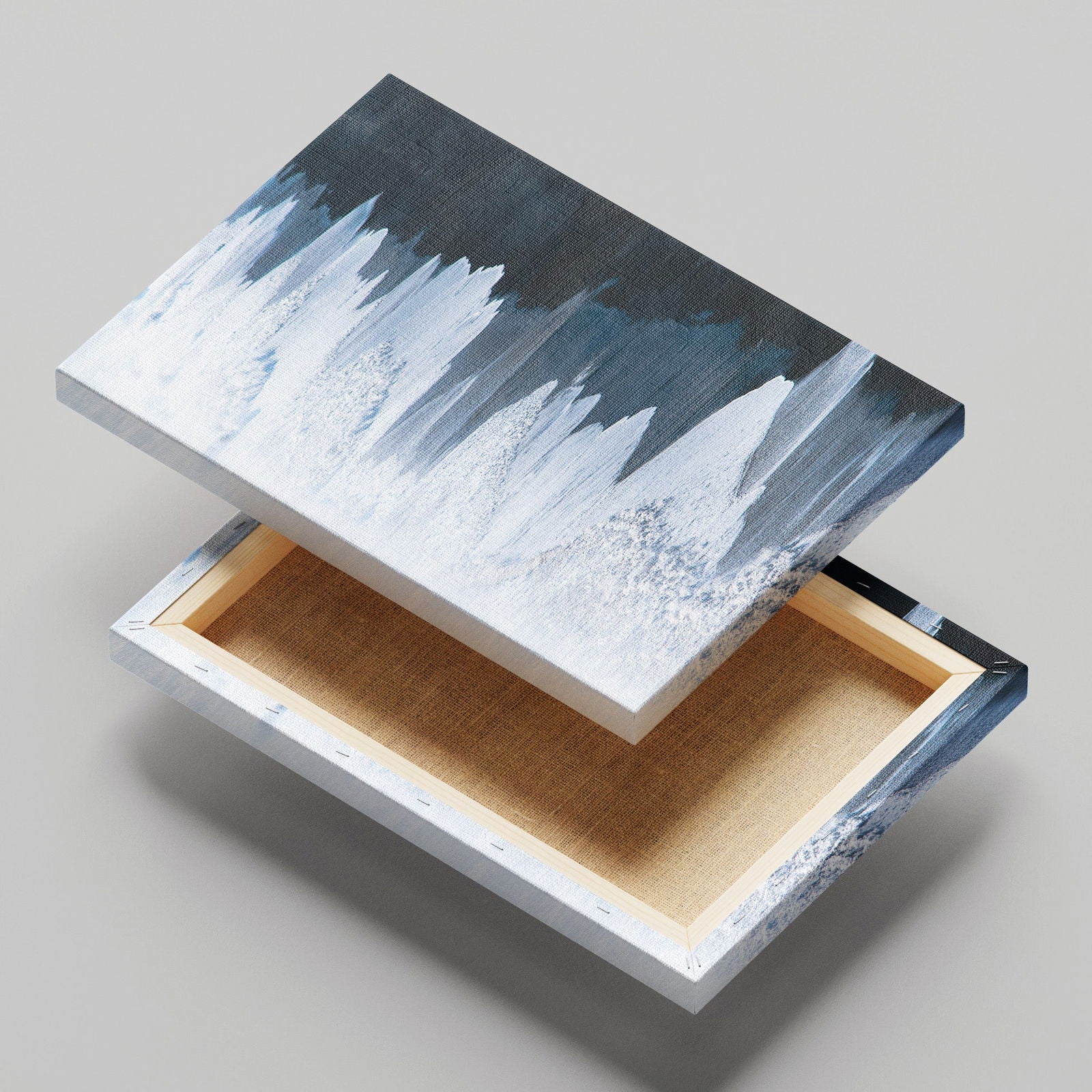 White & Blue Sand Meets the Sea - Framed Canvas Wall Art Print - House Prints