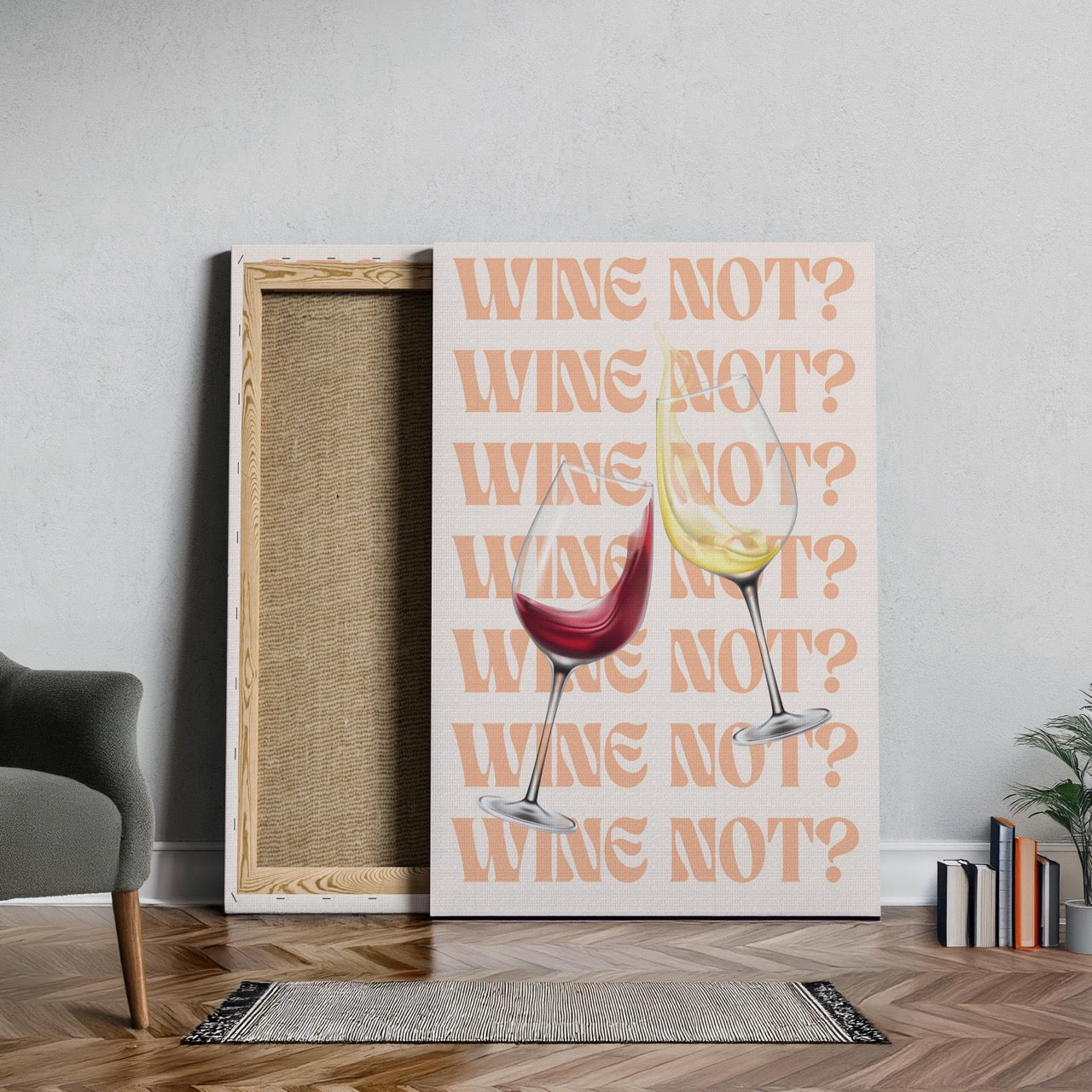 Wine Not Cheers to Moments - Framed Canvas Wall Art Print - House Prints