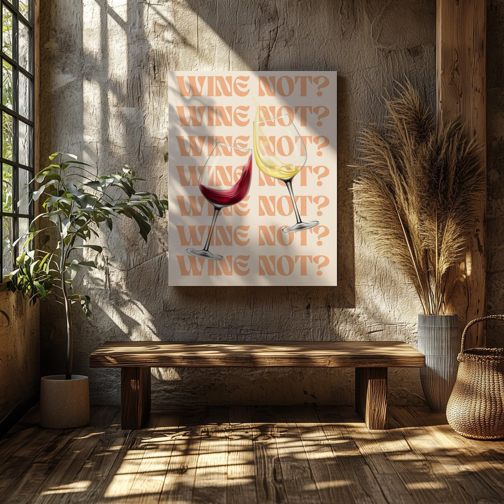 Wine Not Cheers to Moments - Framed Canvas Wall Art Print | House Prints