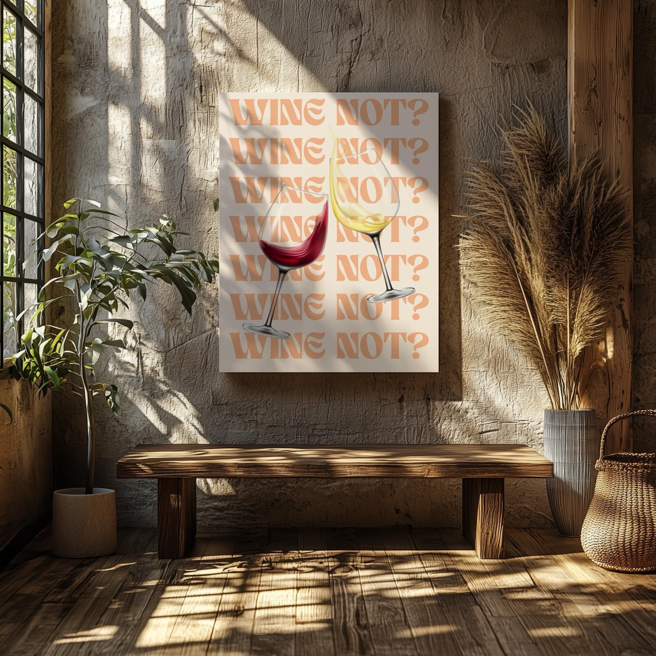 Wine Not Cheers to Moments - Framed Canvas Wall Art Print - House Prints
