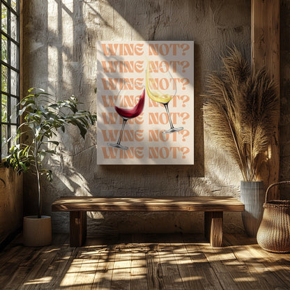 Wine Not Cheers to Moments - Framed Canvas Wall Art Print - House Prints