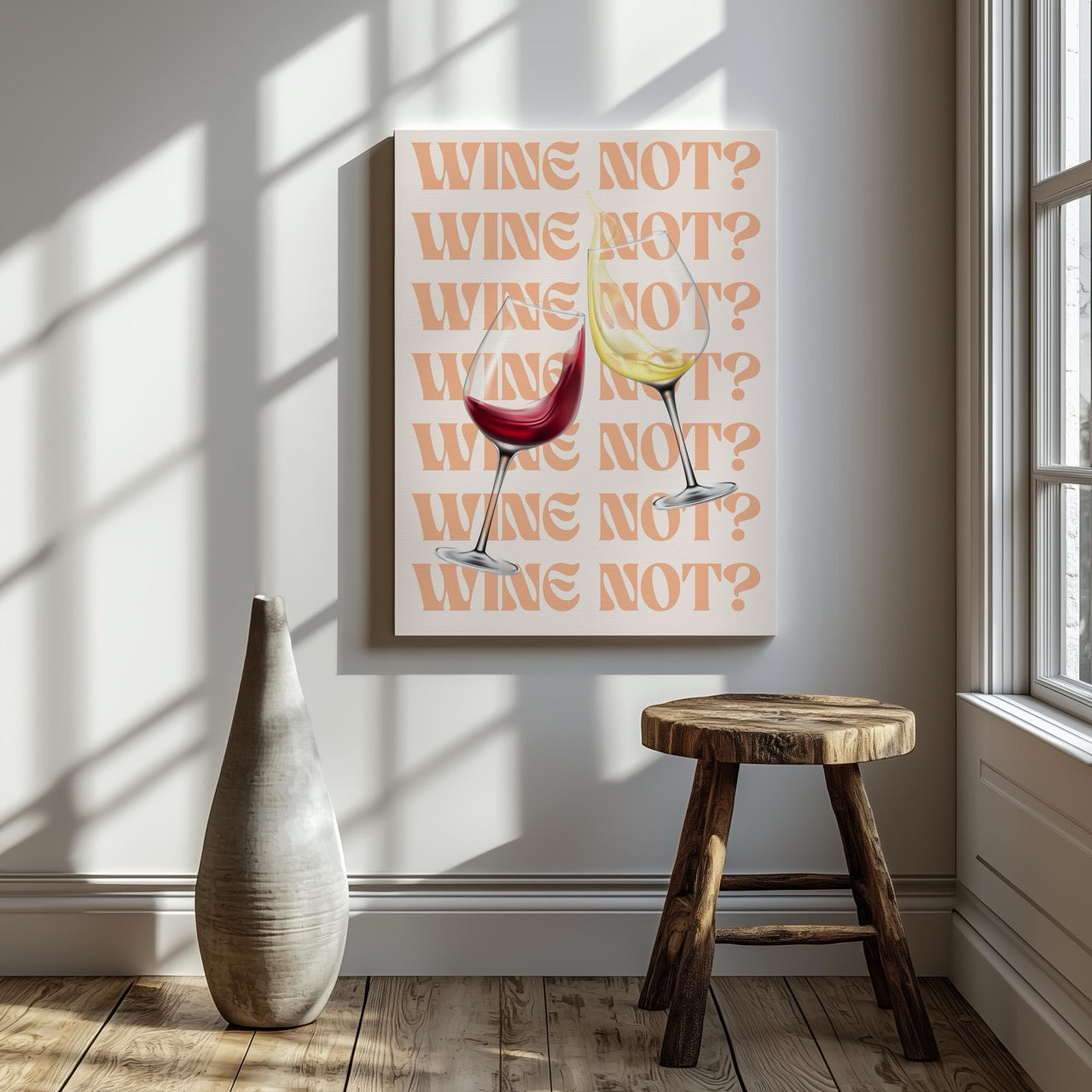 Wine Not Cheers to Moments - Framed Canvas Wall Art Print - House Prints