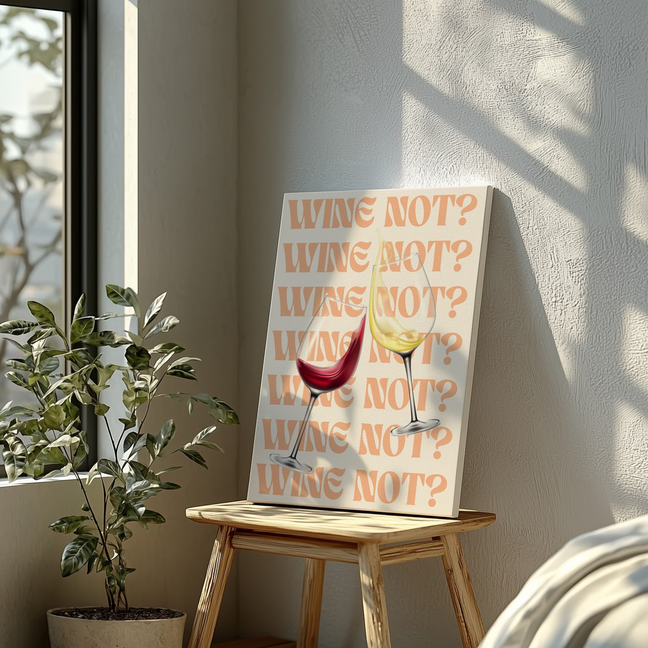 Wine Not Cheers to Moments - Framed Canvas Wall Art Print - House Prints