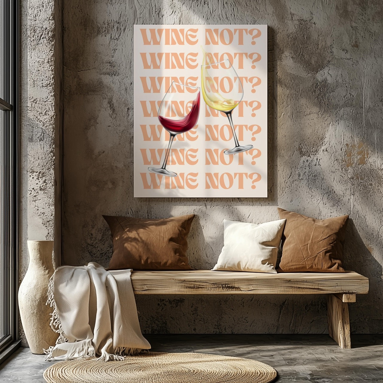 Wine Not Cheers to Moments - Framed Canvas Wall Art Print - House Prints