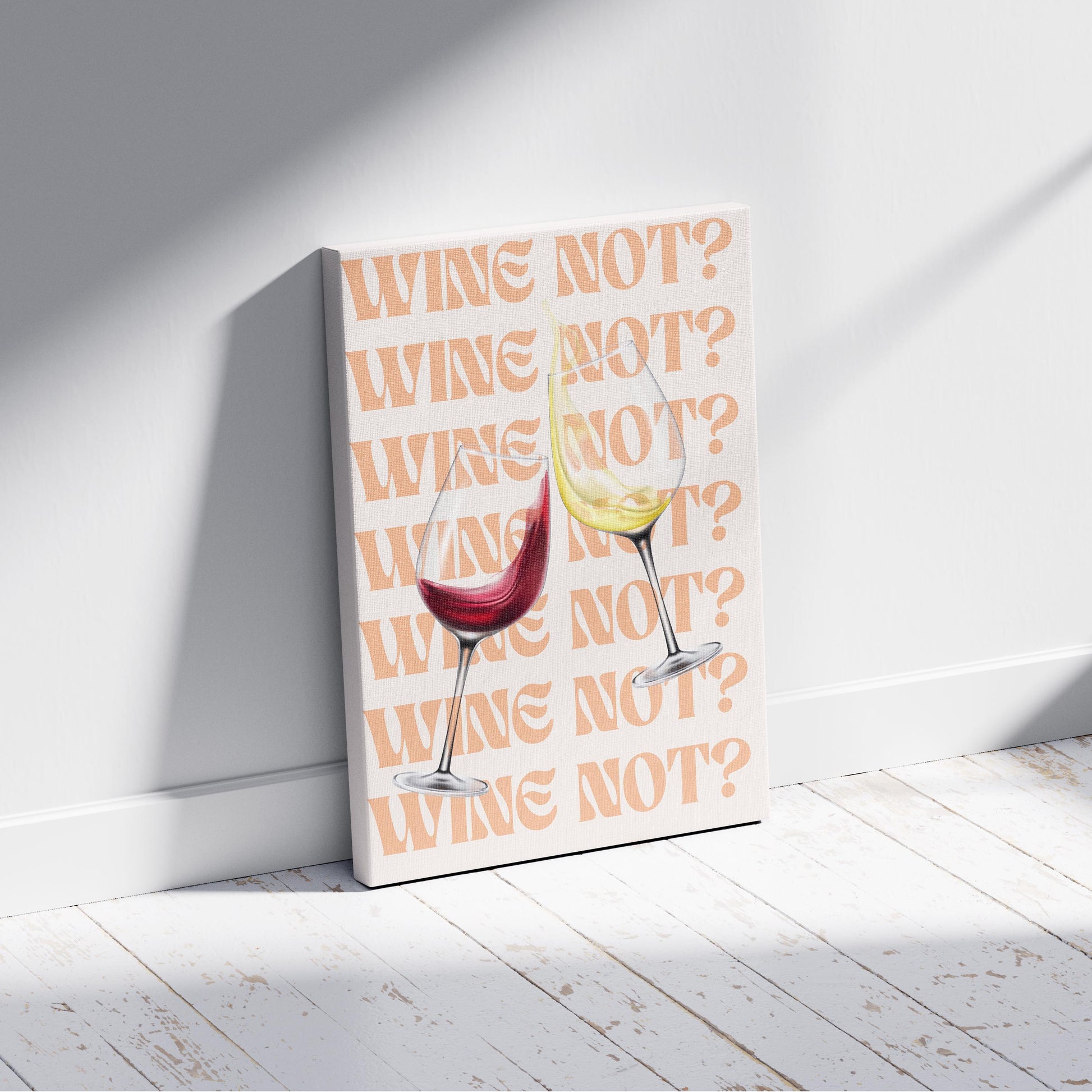 Wine Not Cheers to Moments - Framed Canvas Wall Art Print - House Prints