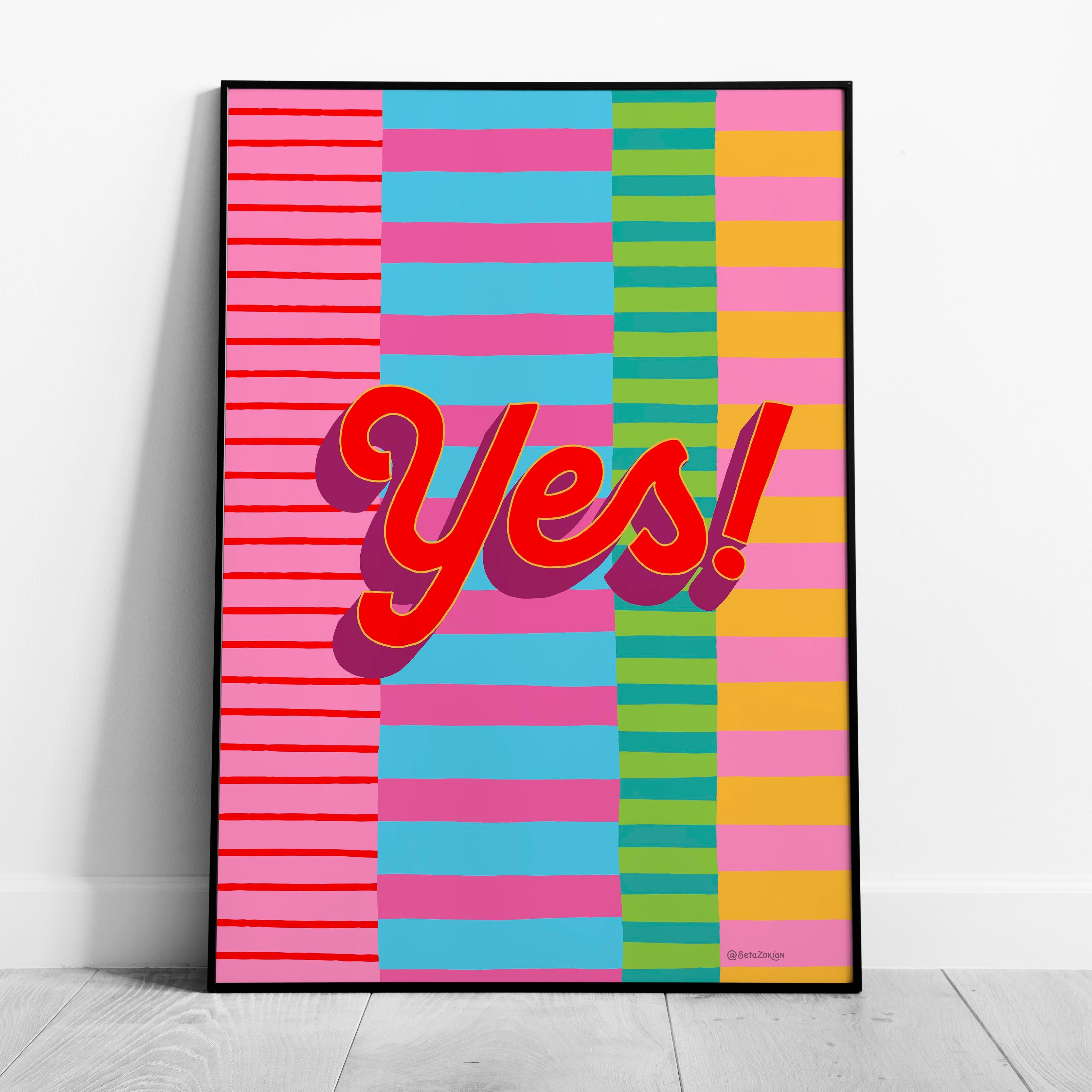 Yes Stripe Hype 5 - Seta Zakian - Rolled Poster Wall Art Print | House Prints