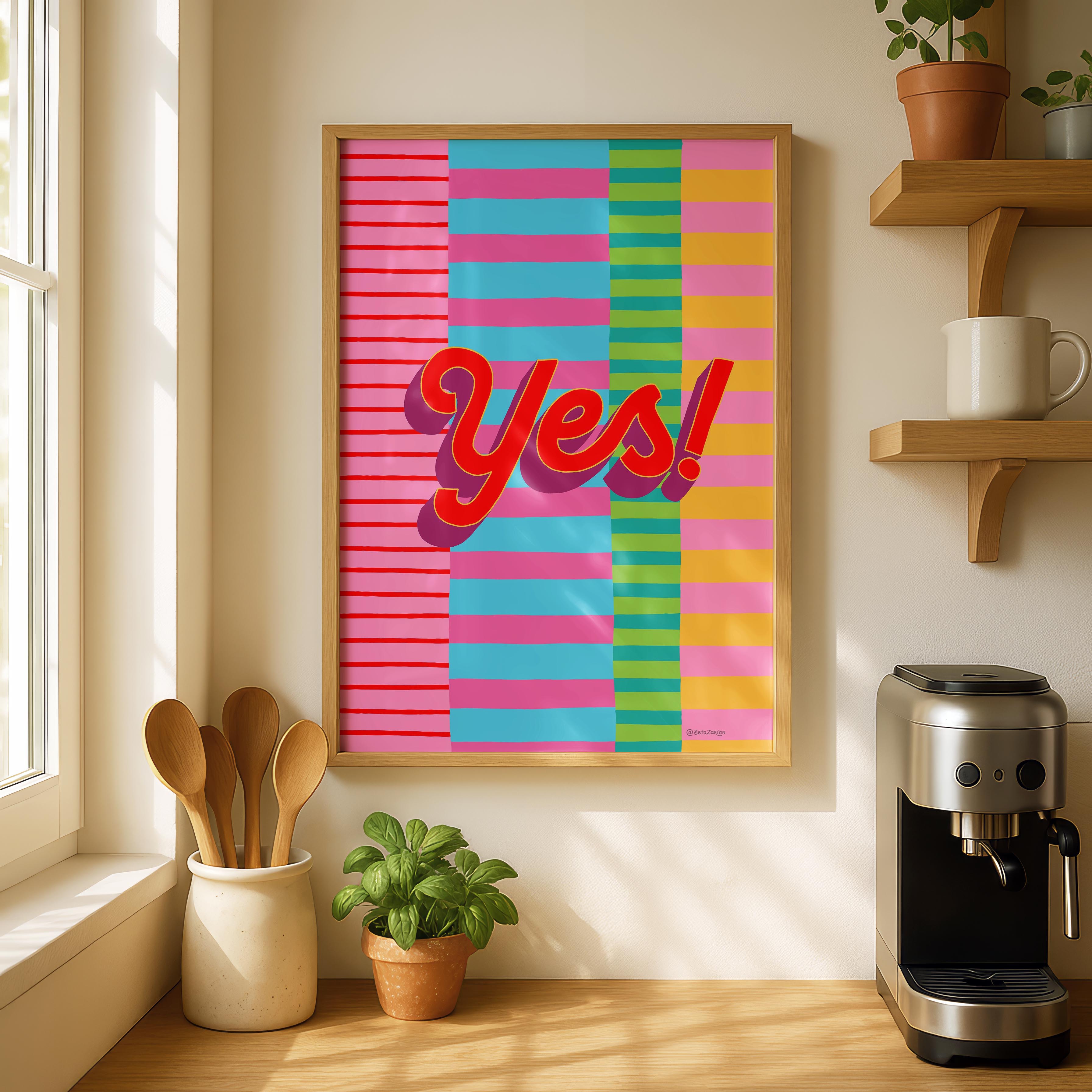 Yes Stripe Hype 5 - Seta Zakian - Rolled Poster Wall Art Print | House Prints