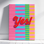 Yes Stripe Hype 5 - Seta Zakian - Framed Canvas Wall Art Print | House Prints