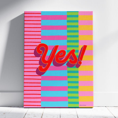Yes Stripe Hype 5 - Seta Zakian - Framed Canvas Wall Art Print | House Prints