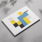 Yellow & Blue Bauhaus Minimalist Squares - Framed Canvas Wall Art Print | House Prints
