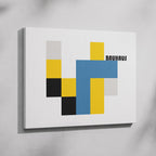 Yellow & Blue Bauhaus Minimalist Squares - Framed Canvas Wall Art Print | House Prints