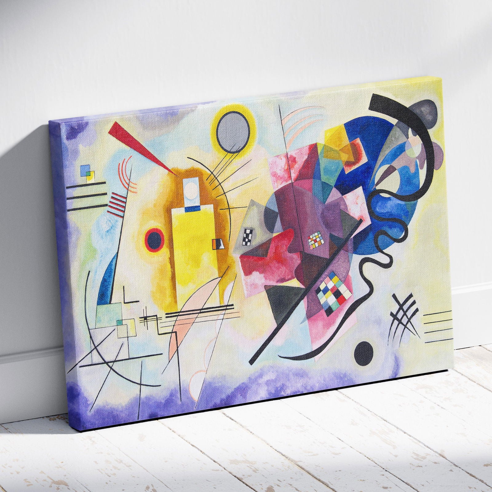 Yellow, Red & Blue - Wassily Kandinsky - Framed Canvas Wall Art Print | House Prints