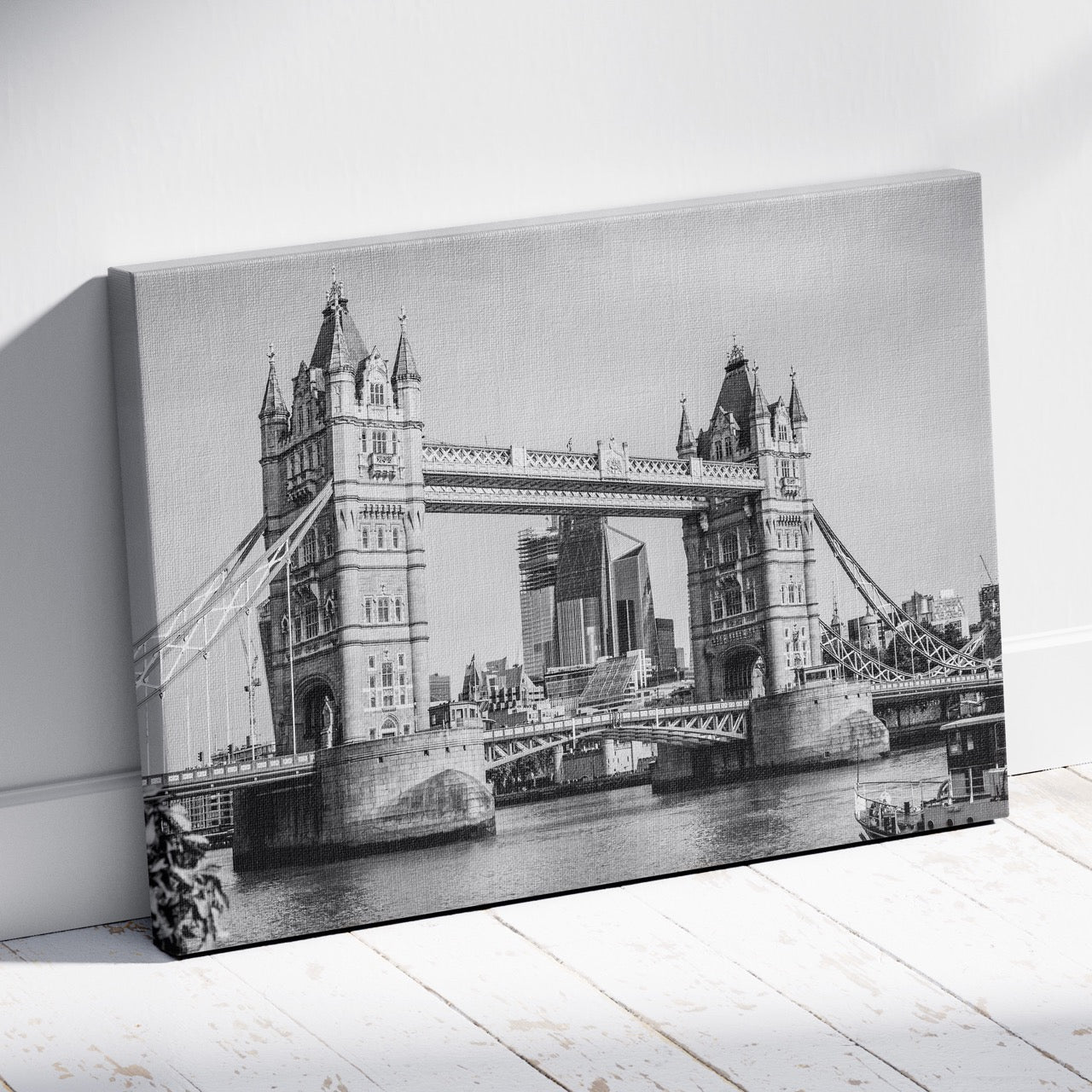 Tower Bridge London in Timeless Elegance - Framed Canvas Wall Art Print - House Prints