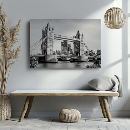 Tower Bridge London in Timeless Elegance - Framed Canvas Wall Art Print - House Prints