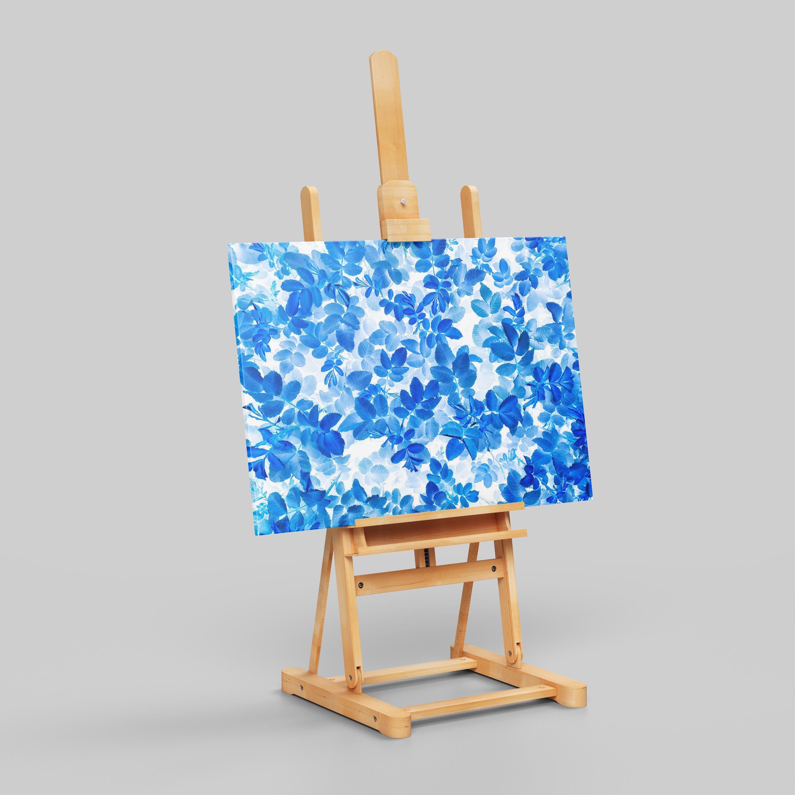 Blooming Blue Botanical Harmony - Framed Canvas Wall Art Print | House Prints