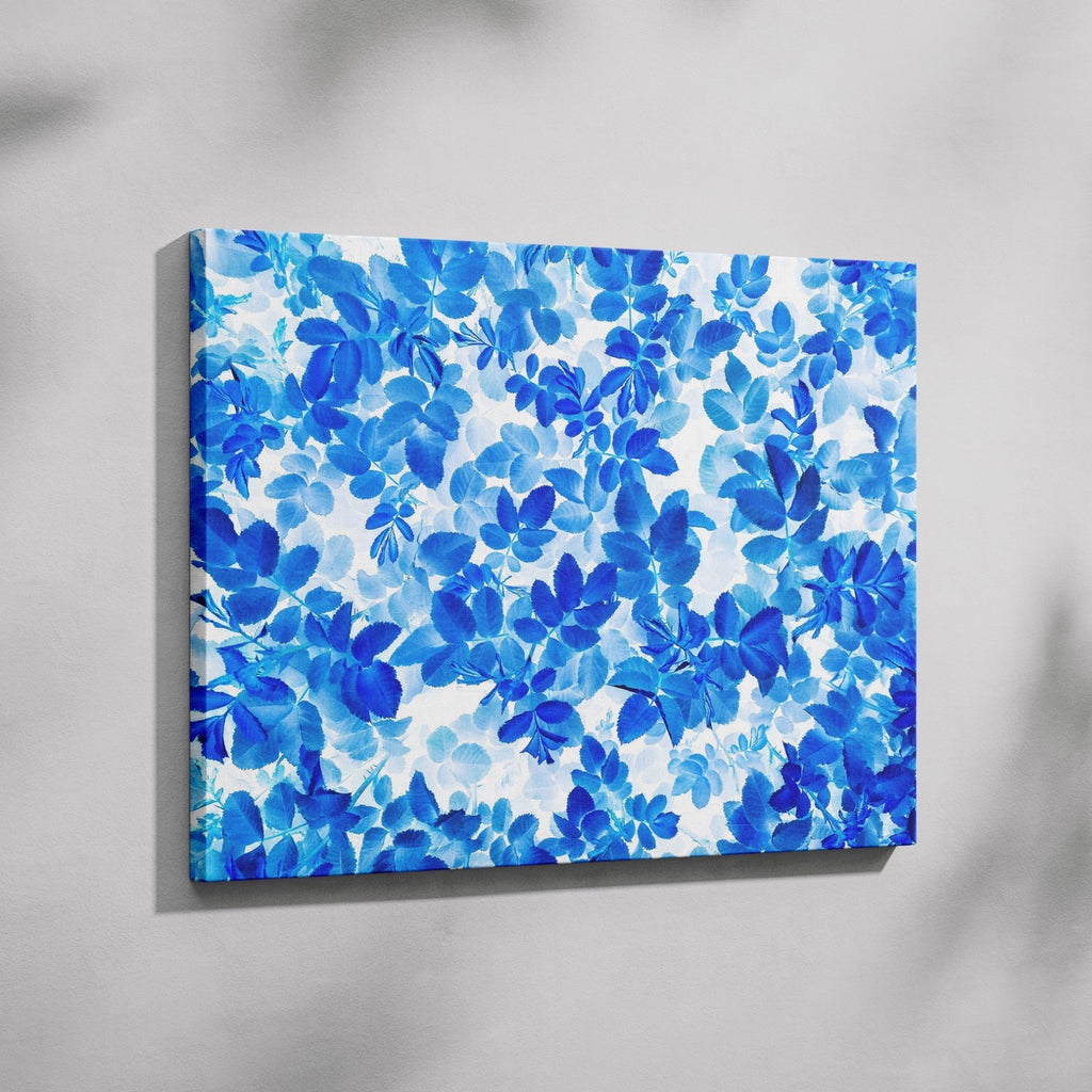 Blooming Blue Botanical Harmony - Framed Canvas Wall Art Print | House Prints