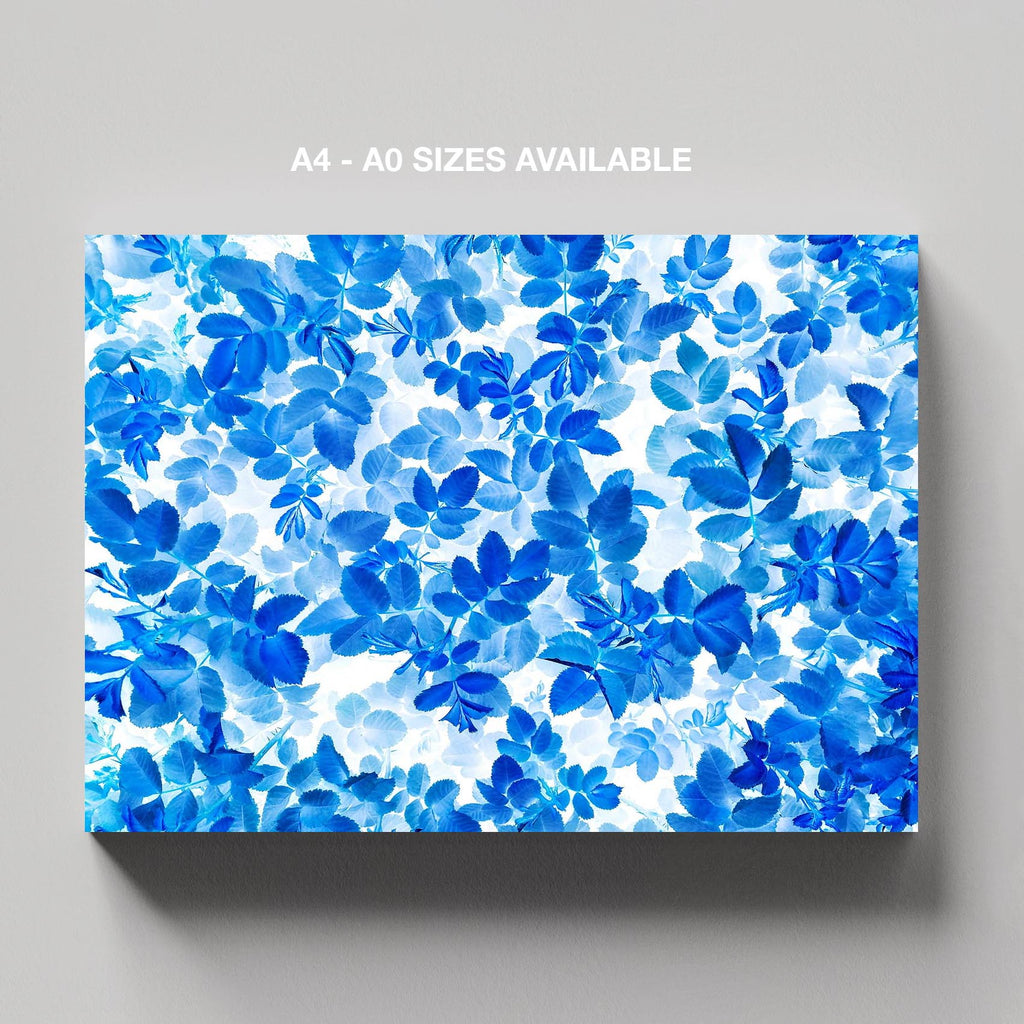 Blooming Blue Botanical Harmony - Framed Canvas Wall Art Print | House Prints