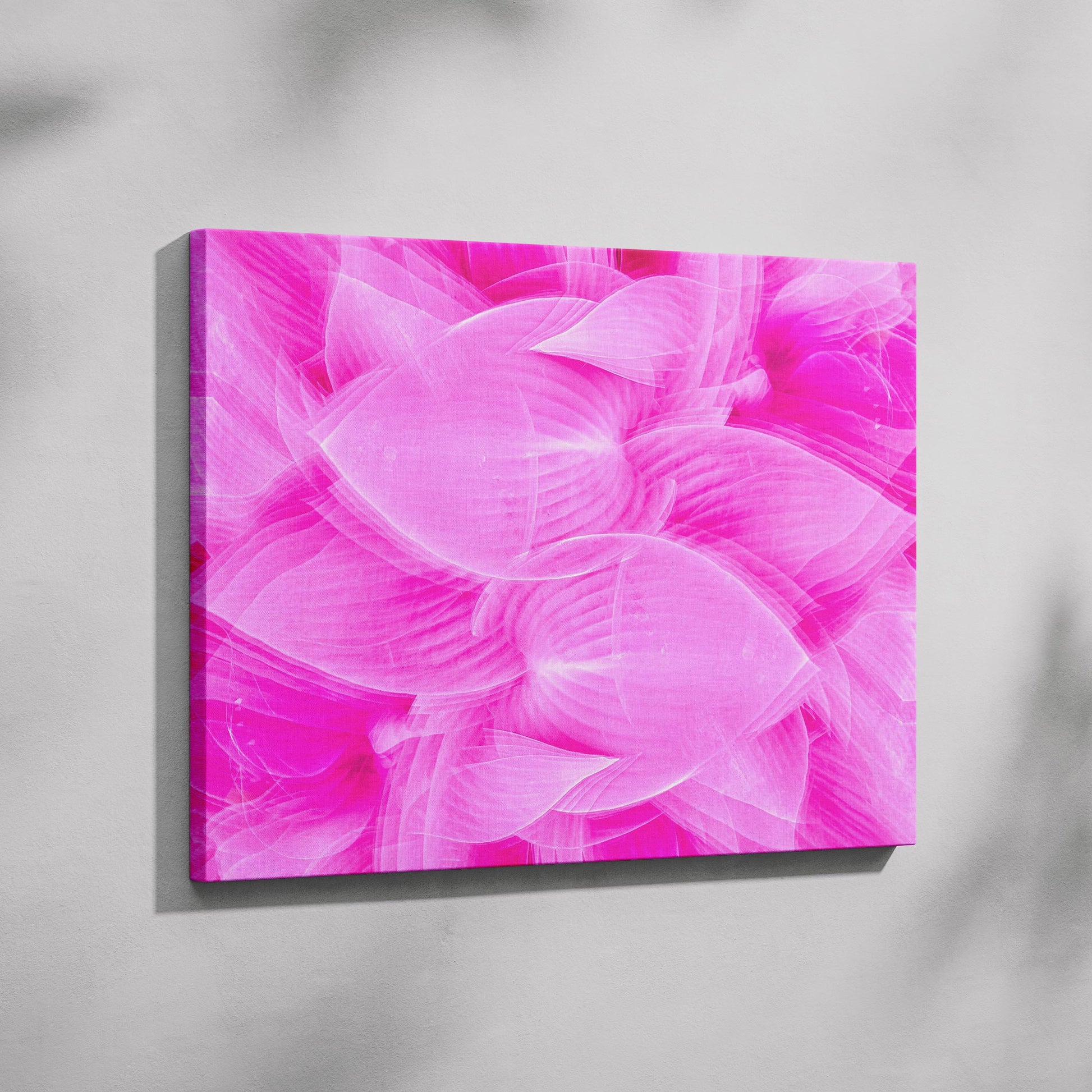 Vibrant Petals in Pink Bloom - Framed Canvas Wall Art Print - House Prints