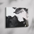 Abstract Waves of Black Ink - Framed Canvas Wall Art Print | House Prints