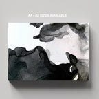 Abstract Waves of Black Ink - Framed Canvas Wall Art Print | House Prints