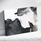 Abstract Waves of Black Ink - Framed Canvas Wall Art Print | House Prints
