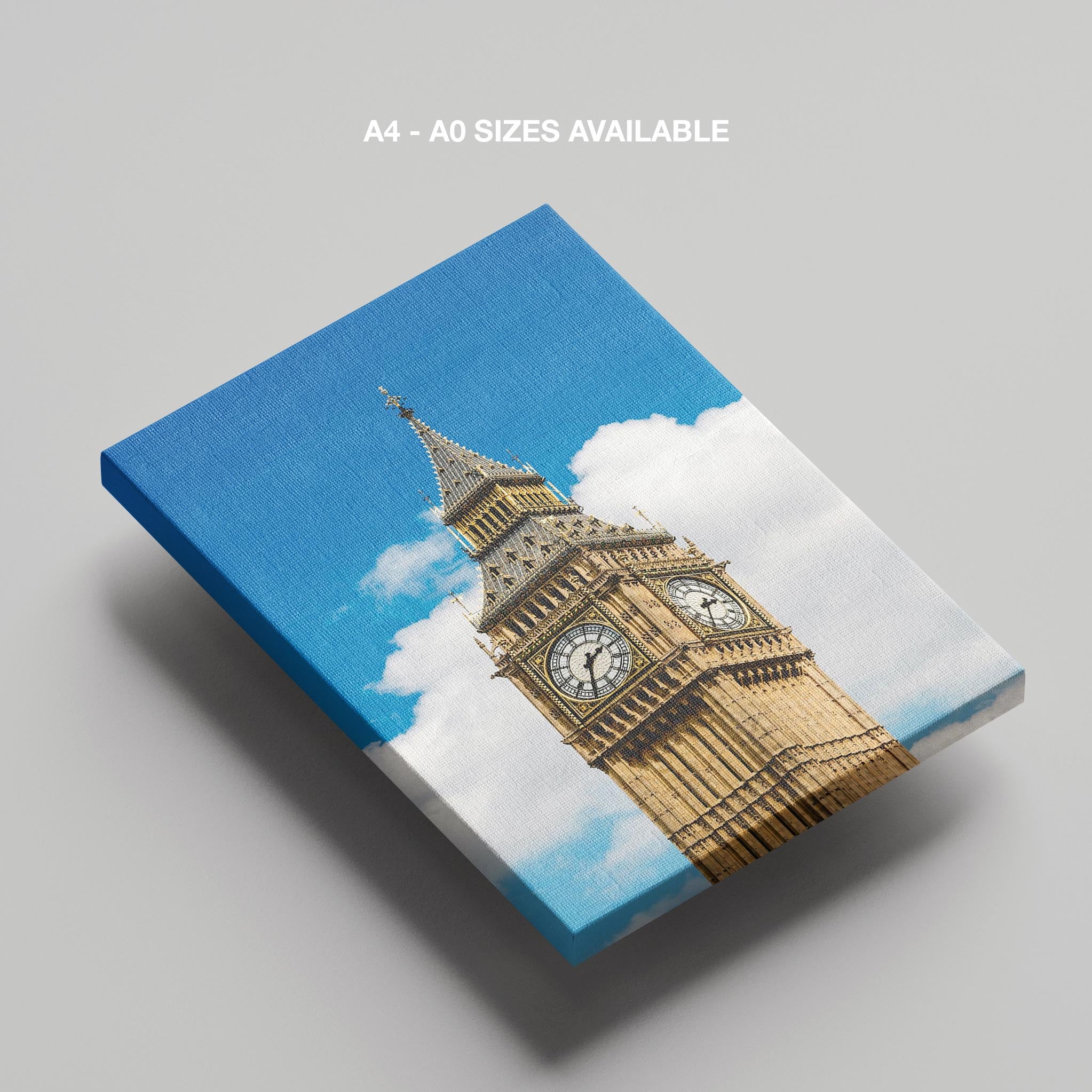 Big Ben & Blue Sky London City Travel - Framed Canvas Wall Art Print | House Prints