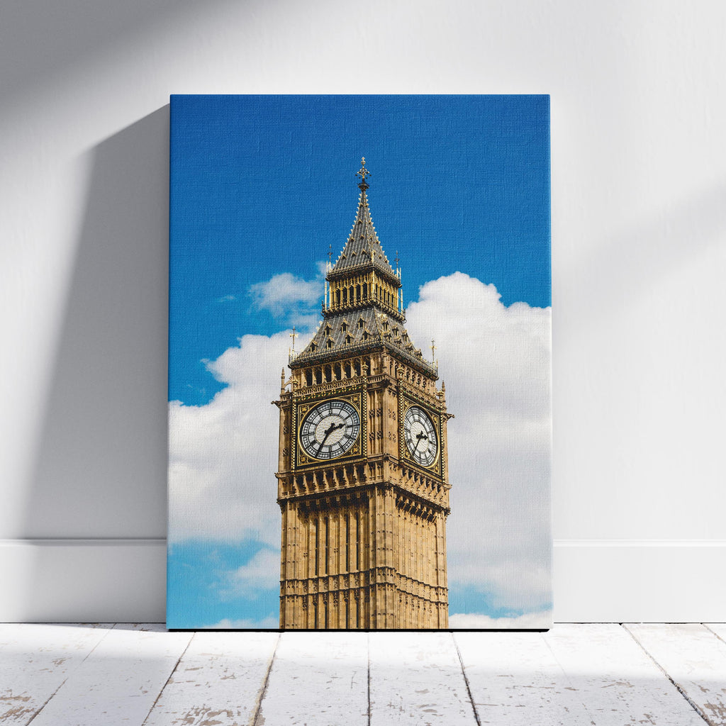 Big Ben & Blue Sky London City Travel - Framed Canvas Wall Art Print | House Prints