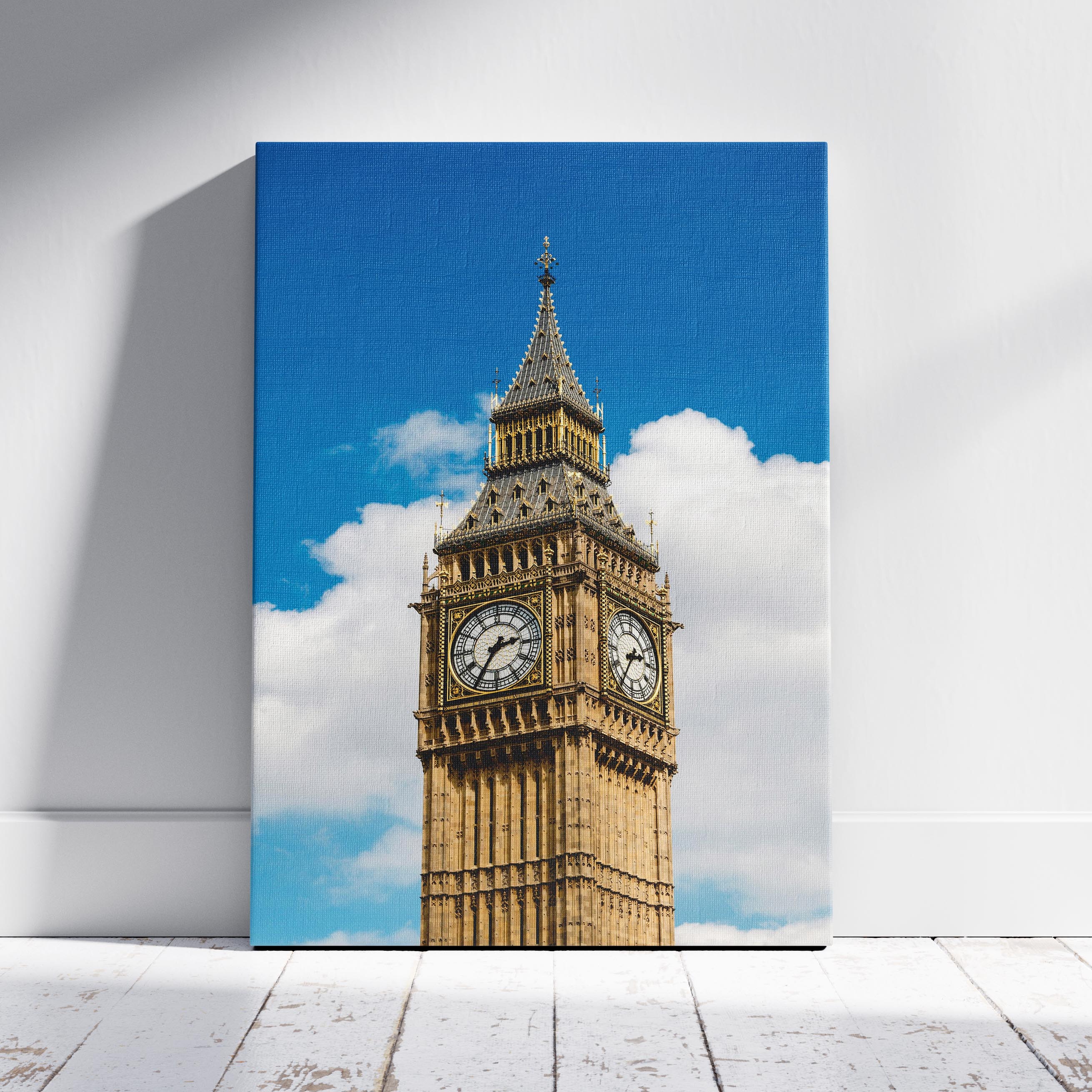 Big Ben & Blue Sky London City Travel - Framed Canvas Wall Art Print | House Prints