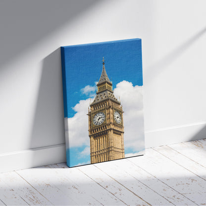 Big Ben & Blue Sky London City Travel - Framed Canvas Wall Art Print - House Prints