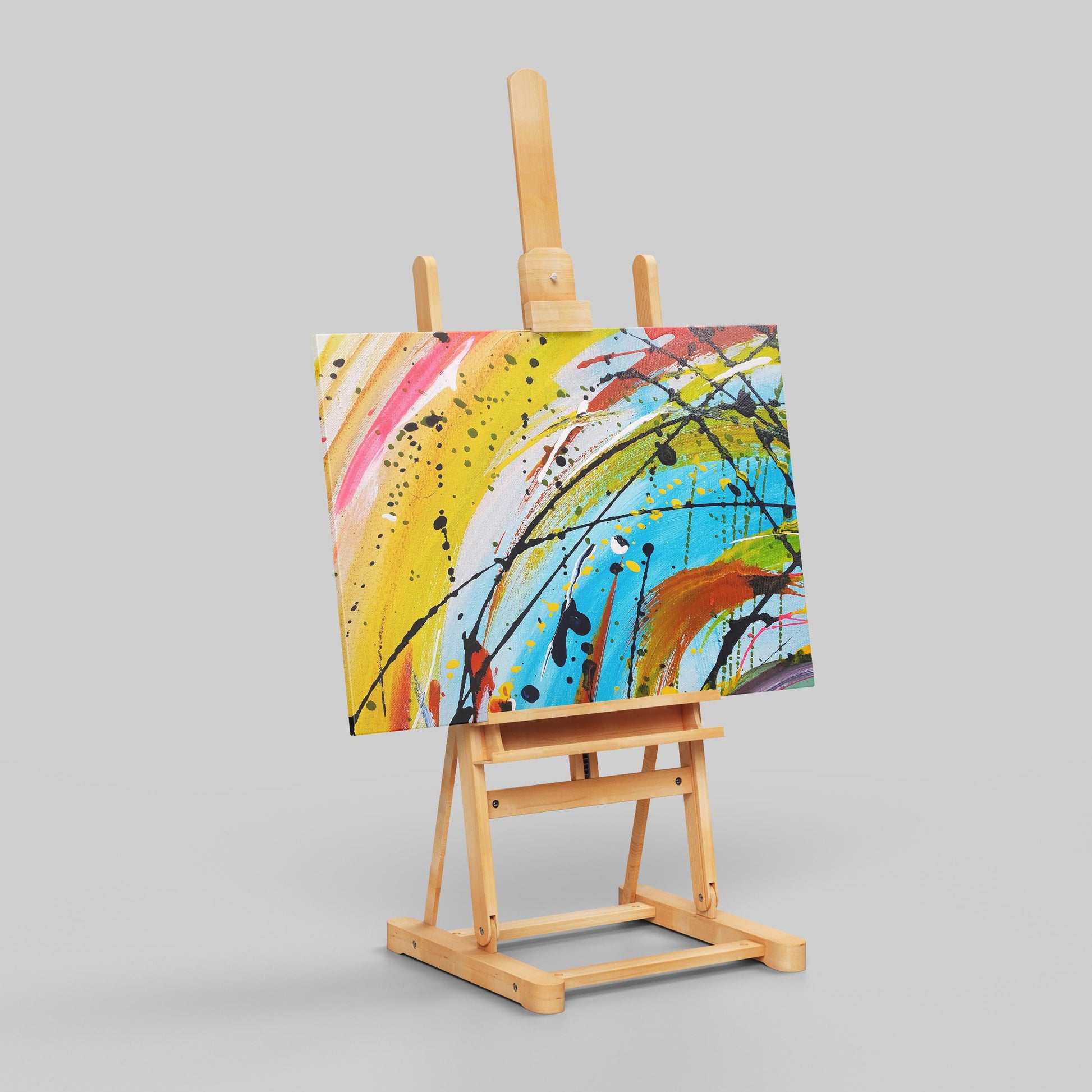 Vibrant Abstract Splash of Color - Framed Canvas Wall Art Print | House Prints