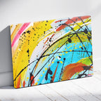 Vibrant Abstract Splash of Color - Framed Canvas Wall Art Print | House Prints