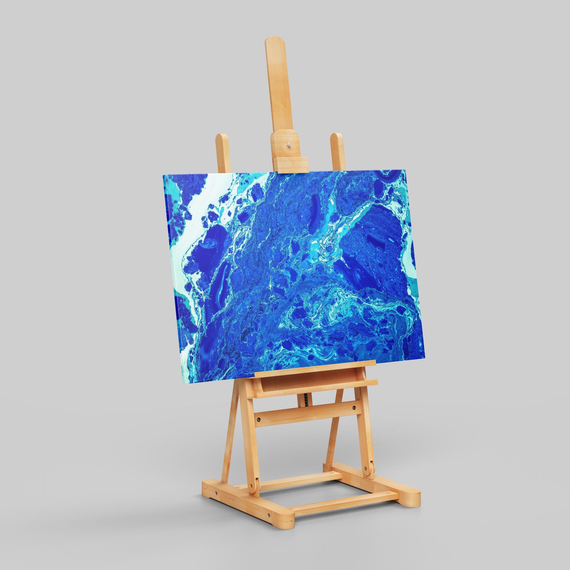 Deep Blue Ocean Swirls - Framed Canvas Wall Art Print - House Prints