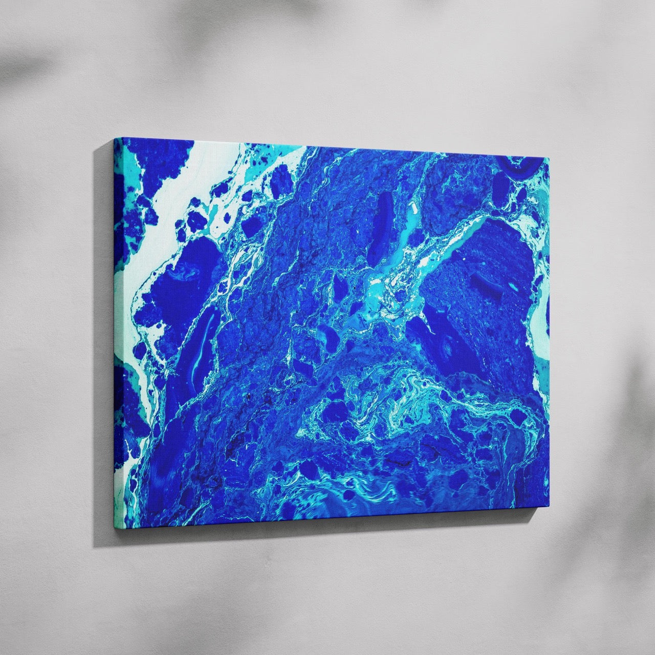Deep Blue Ocean Swirls - Framed Canvas Wall Art Print - House Prints
