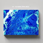 Deep Blue Ocean Swirls - Framed Canvas Wall Art Print | House Prints