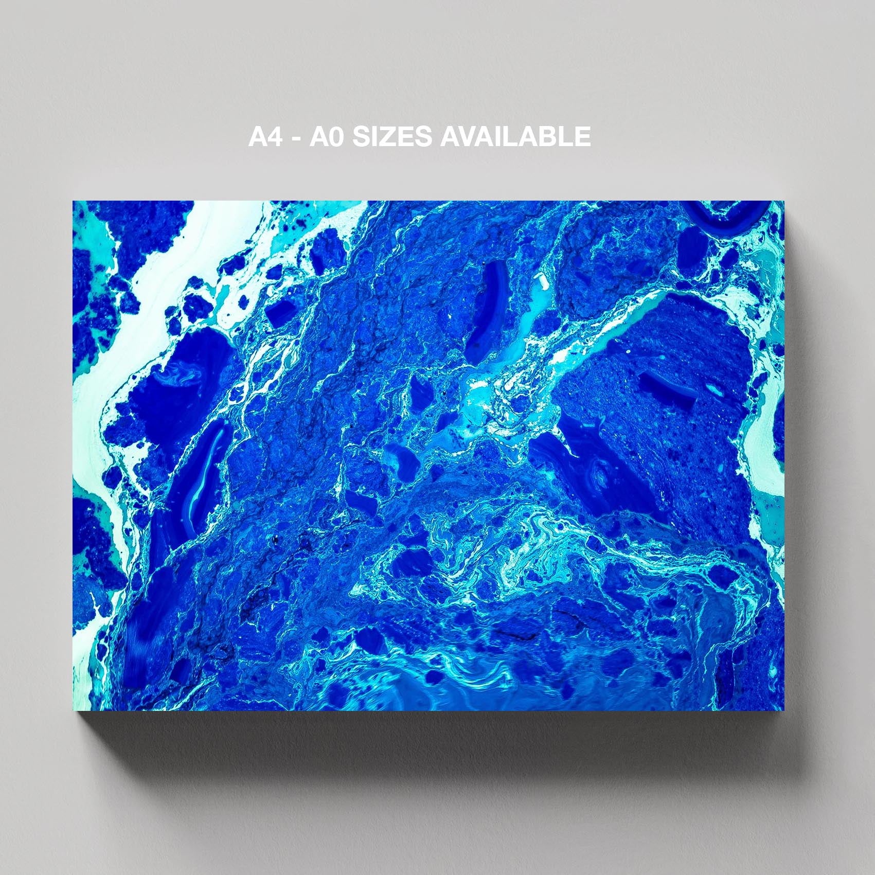 Deep Blue Ocean Swirls - Framed Canvas Wall Art Print - House Prints