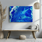 Deep Blue Ocean Swirls - Framed Canvas Wall Art Print | House Prints
