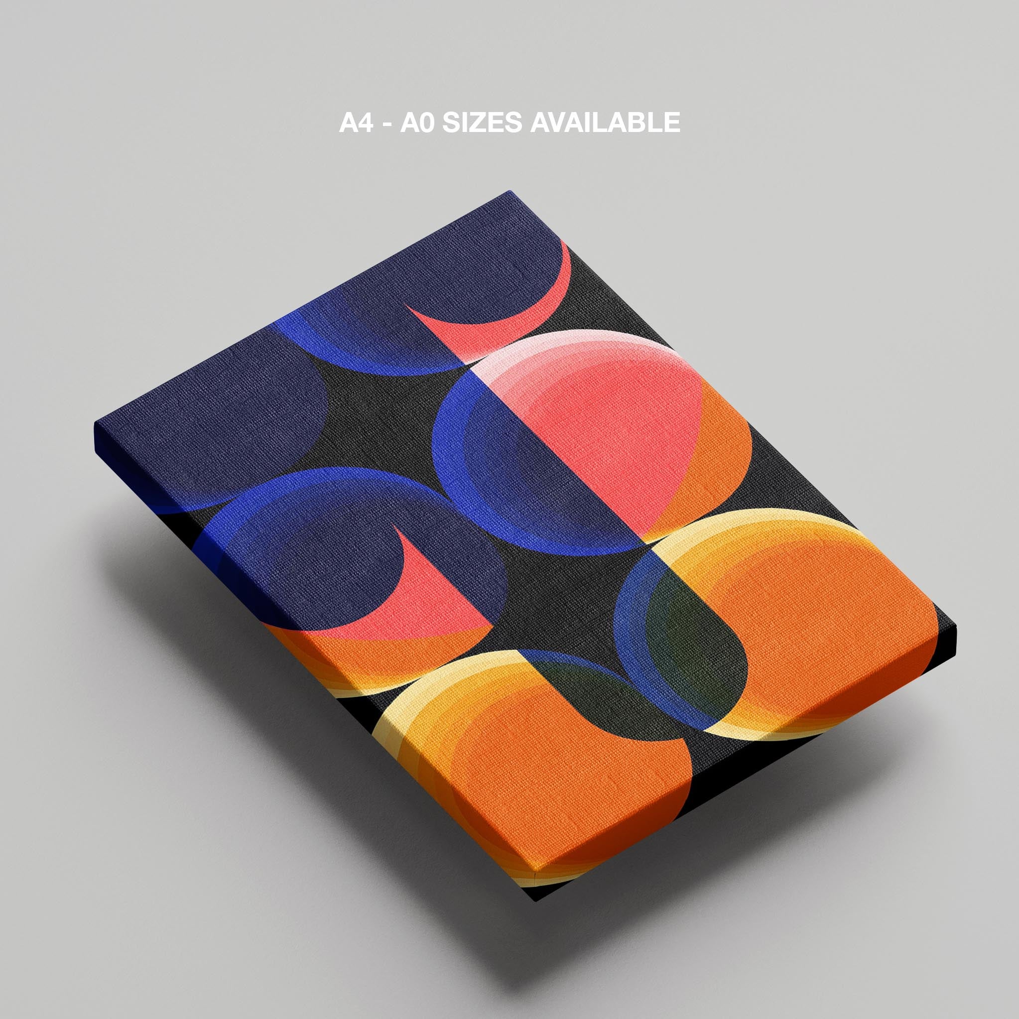 Abstract Bright Coloured Modern Circles - Framed Canvas Wall Art Print | House Prints