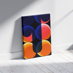 Abstract Bright Coloured Modern Circles - Framed Canvas Wall Art Print | House Prints