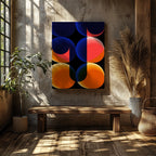 Abstract Bright Coloured Modern Circles - Framed Canvas Wall Art Print | House Prints