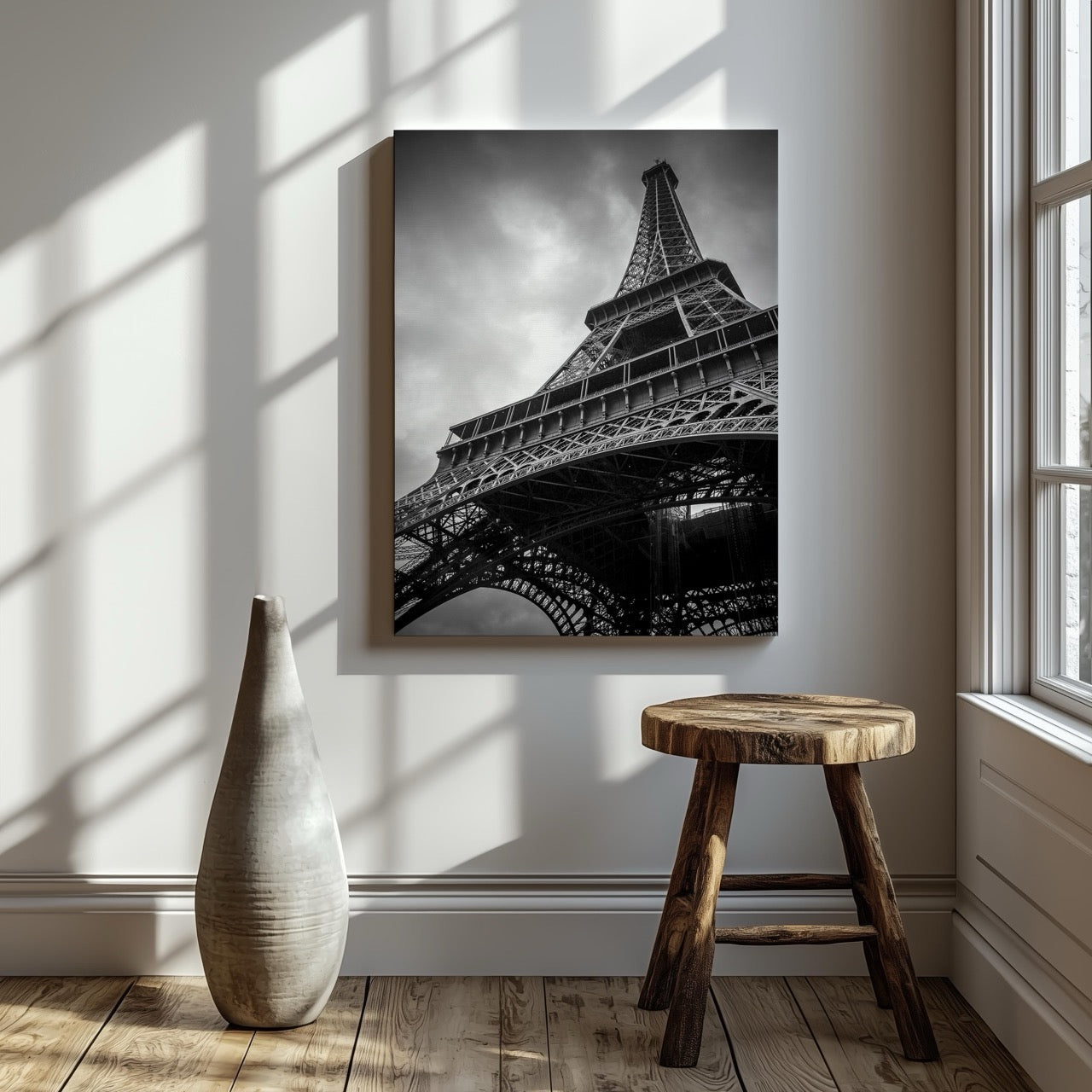 Eiffel Tower Paris France City Landmark - Framed Canvas Wall Art Print - House Prints