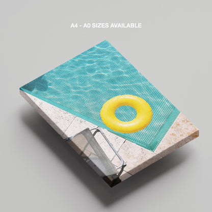 Bright Float in Summer Pool - Framed Canvas Wall Art Print - House Prints