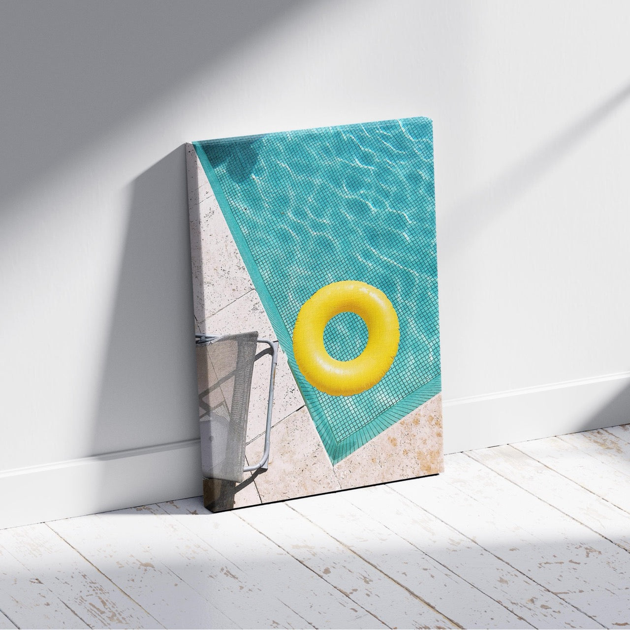 Bright Float in Summer Pool - Framed Canvas Wall Art Print - House Prints