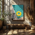 Bright Float in Summer Pool - Framed Canvas Wall Art Print | House Prints