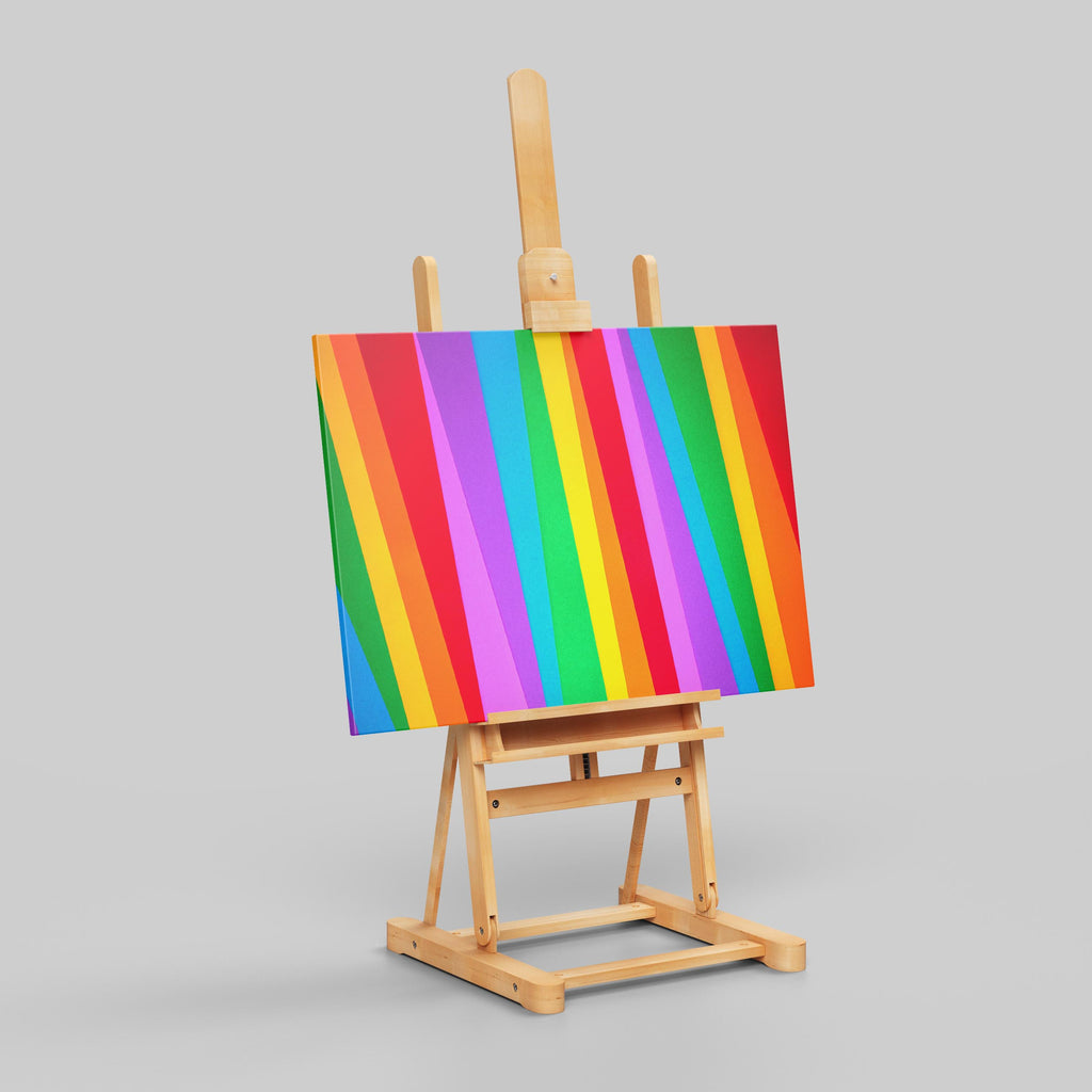 Vibrant Rainbow Spectrum of Colour Stripes - Framed Canvas Wall Art Print | House Prints