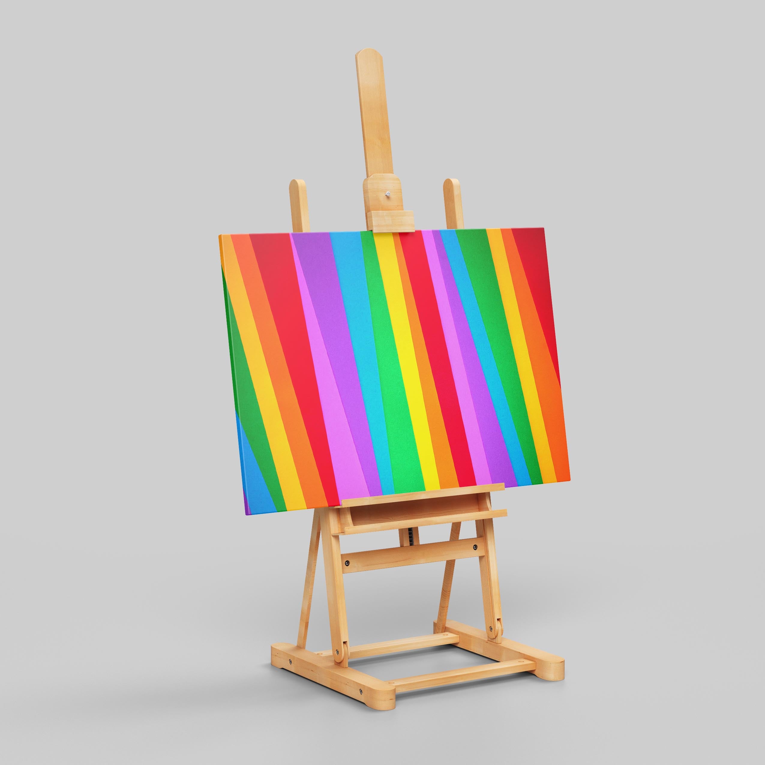 Vibrant Rainbow Spectrum of Colour Stripes - Framed Canvas Wall Art Print | House Prints