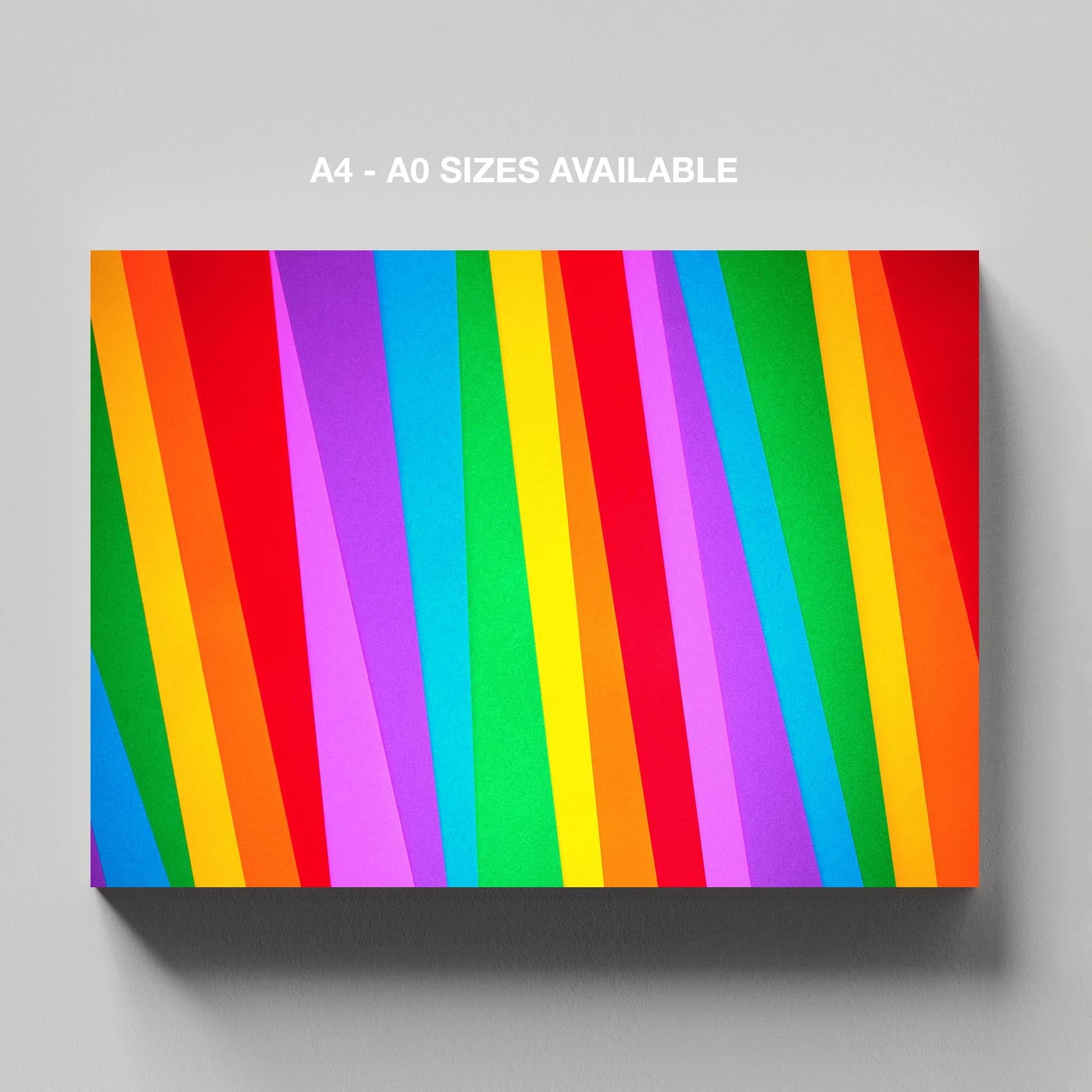 Vibrant Rainbow Spectrum of Colour Stripes - Framed Canvas Wall Art Print | House Prints