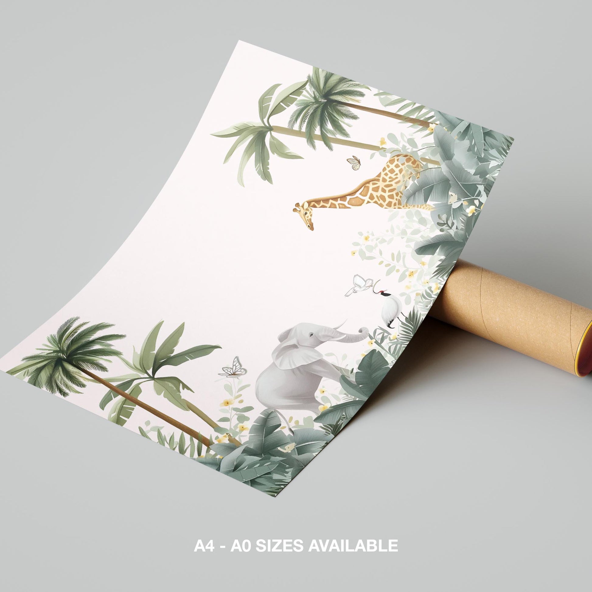 Safari Harmony with Jungle Friends - Rolled Poster Wall Art Print - House Prints